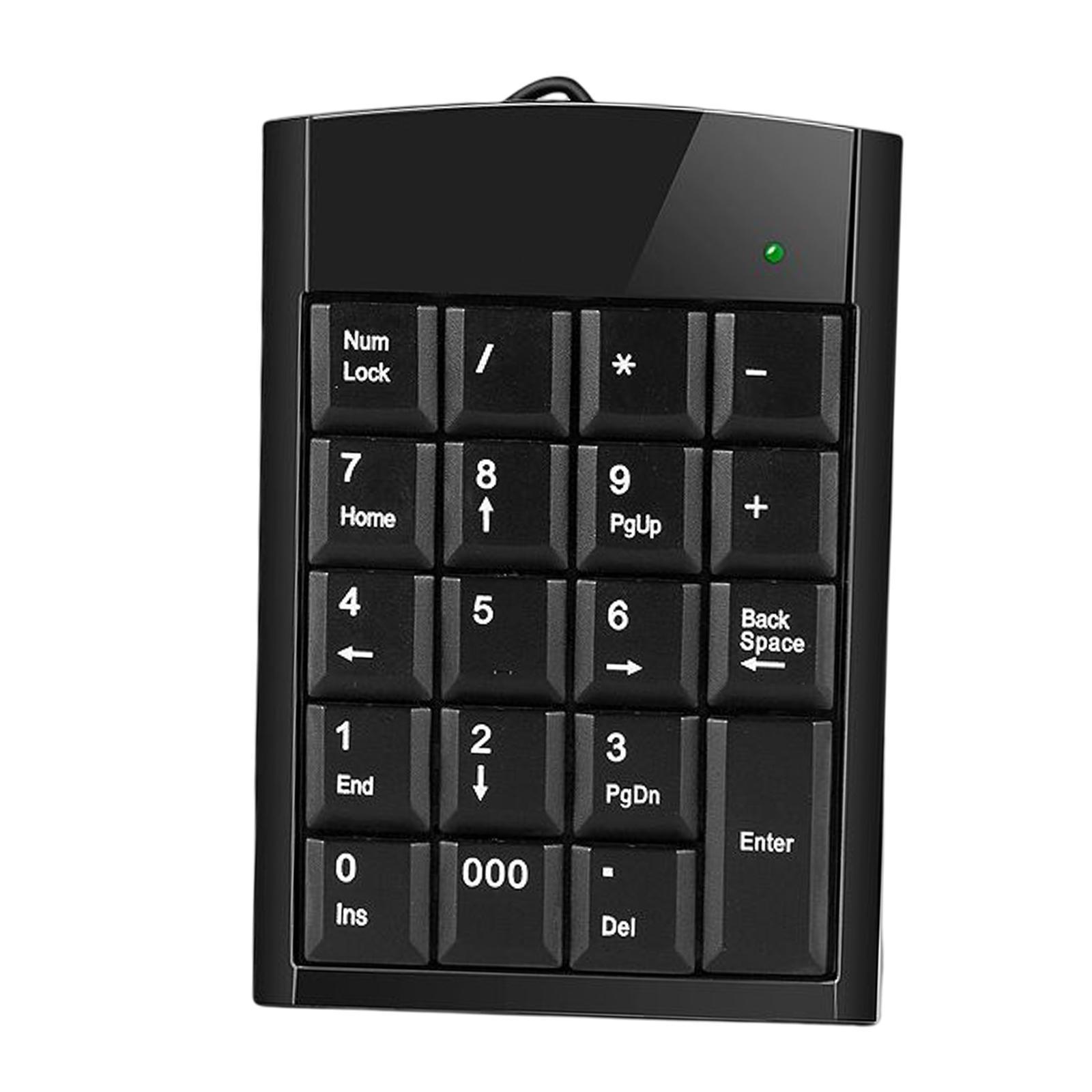 USB Wired Number Pad 19 Key Comfortable for PC Accounting Teller