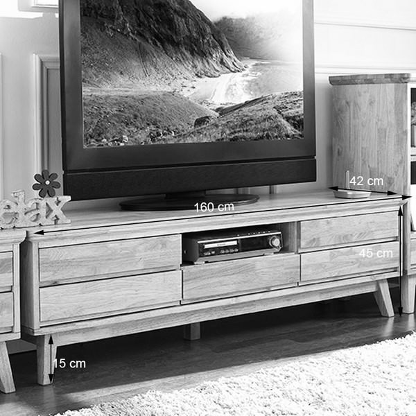 Tủ TV 5 Ngăn Kéo NB-Natural Gỗ Tự Nhiên Ibie LV5KNBNR (160 x 42 cm)