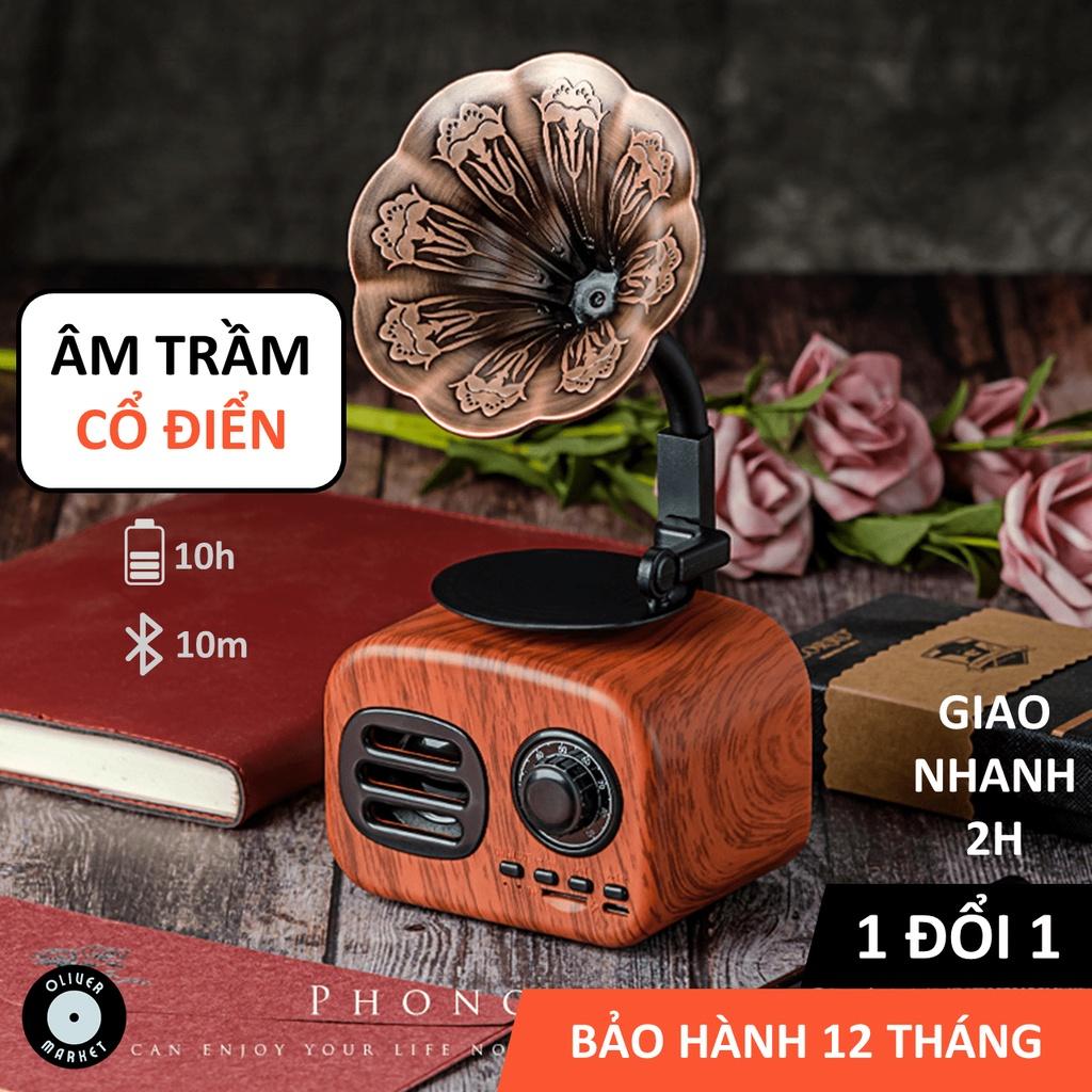 Loa Bluetooth Cổ Điển OLIVER FT05 Loa Kèn Bluetooth Mini Vintage Đồ Decor Bàn Học Trang Trí Phòng Khách Làm Quà Tặng Loa Giả Cổ Độc Đáo