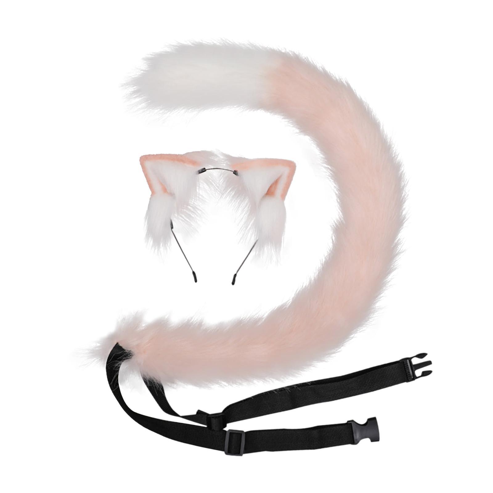 And Tail Set Accessories for Cosplay Dress up Stage Shows Pink