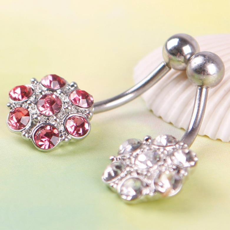 Khuyên rốn hình hoa kim cương