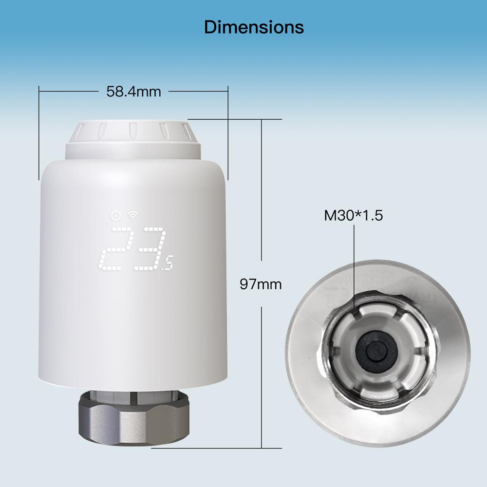 Tuya WiFi Thermostatic Radiator Valves Intelligent Wireless Mobilephone App Control Home Heating Thermostat Temperature Controller Radiator Thermostat Compatible with Alexa Amazon Google Home