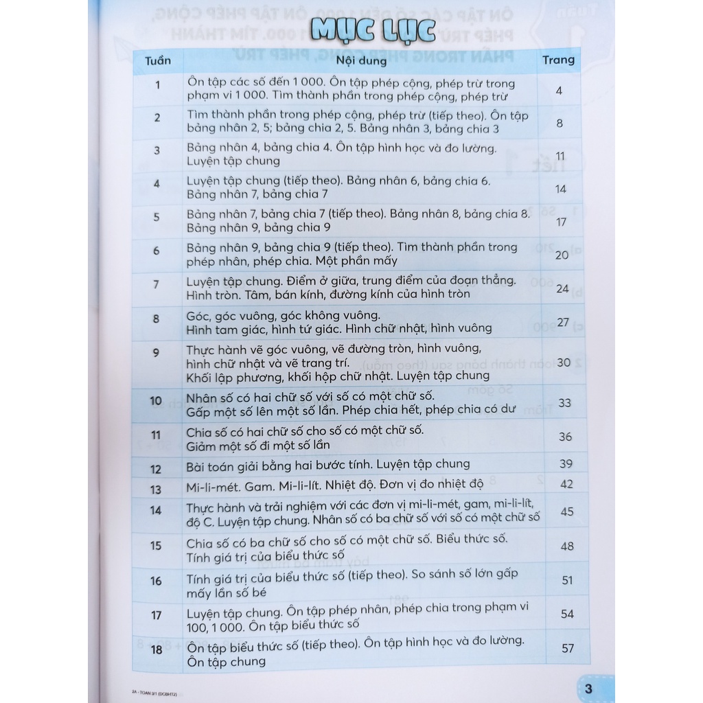 Sách - Combo Toán lớp 3 tập 1+2