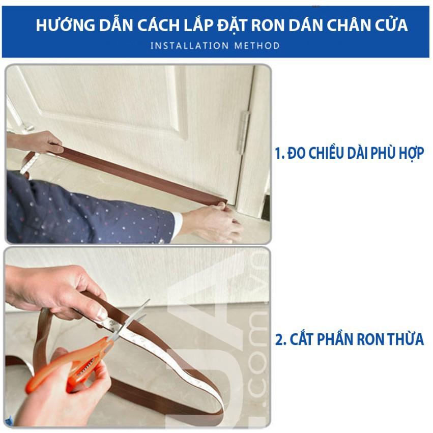 2 Mét Gioăng Cửa Ron Cao Su Dán Khe Hở Chân Cửa Ngăn Bụi Nước Côn Trùng - Gioăng dán cửa cao su cắt độ dài theo yêu cầu