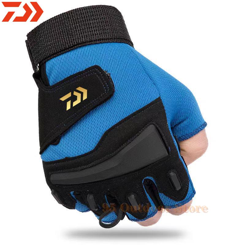 Mới Daiwa Găng Tay Câu Cá Thể Thao Thoáng Găng Tay Câu Cá Thoáng Khí Săn Bắn Chống Trơn Trượt Khi Đi Cắm Trại Đi Xe Đạp Ngón Tay Găng Tay Thể Thao