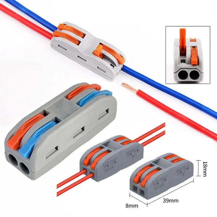 Combo 5 cái Cút nối dây điện nhanh loại tải 32A 7kw PCT 222 jack nối dây điện đầu nối cốt nối dây điện nhanh 2097