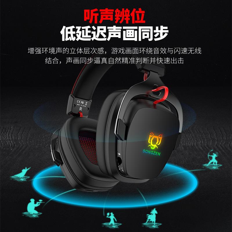 Phong cách mới nhất Tai nghe Bluetooth gắn trên đầu bán chạy nhất của Amazon, độ trễ cực thấp, thời lượng pin dài, tai nghe khử tiếng ồn cho trò chơi thể thao điện tử