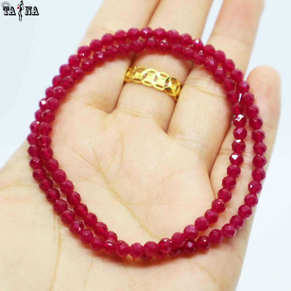 Vòng tay đá Ruby tổng hợp cắt giác quấn 2 vòng