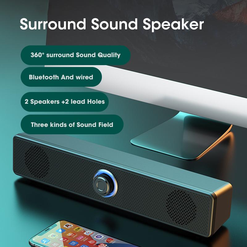 Hệ thống âm thanh rạp hát tại nhà Loa Bluetooth Thanh âm thanh vòm 4D Loa máy tính cho TV Hộp Soundbar Loa siêu trầm Hộp nhạc âm thanh nổi Màu sắc: phiên bản Bluetooth