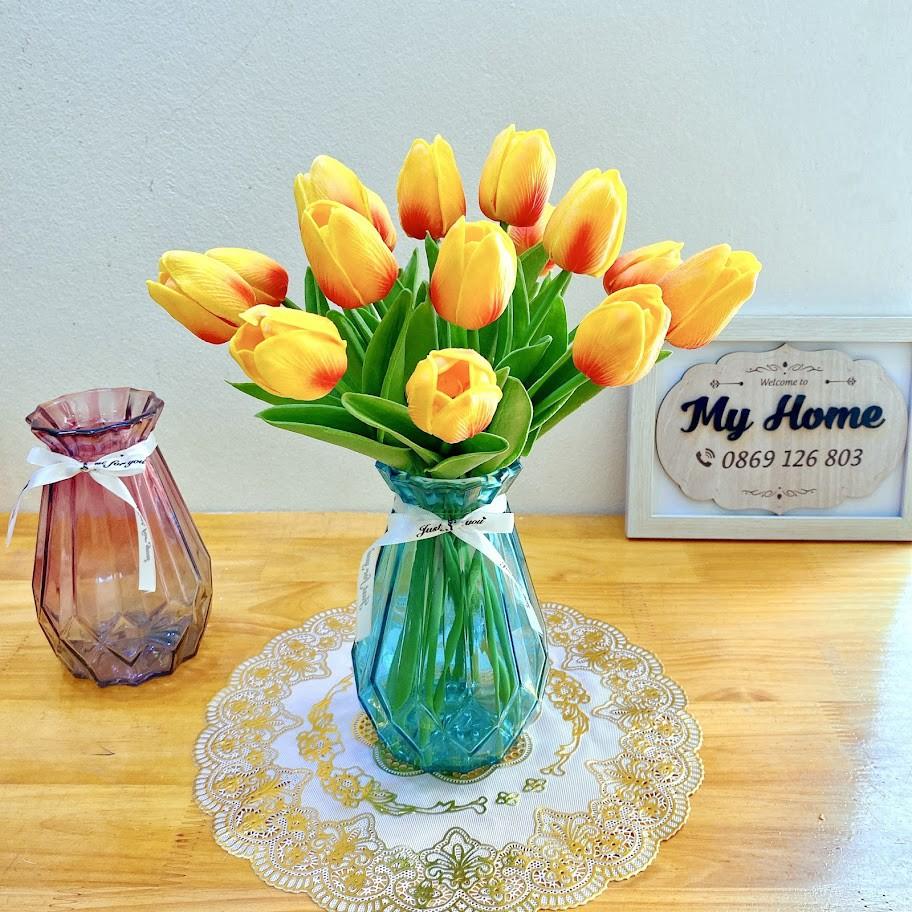 Combo 10 Bông Hoa Tulip giả PU cao cấp - Hoa lụa trang trí tuyệt đẹp - Hoa giả để bàn