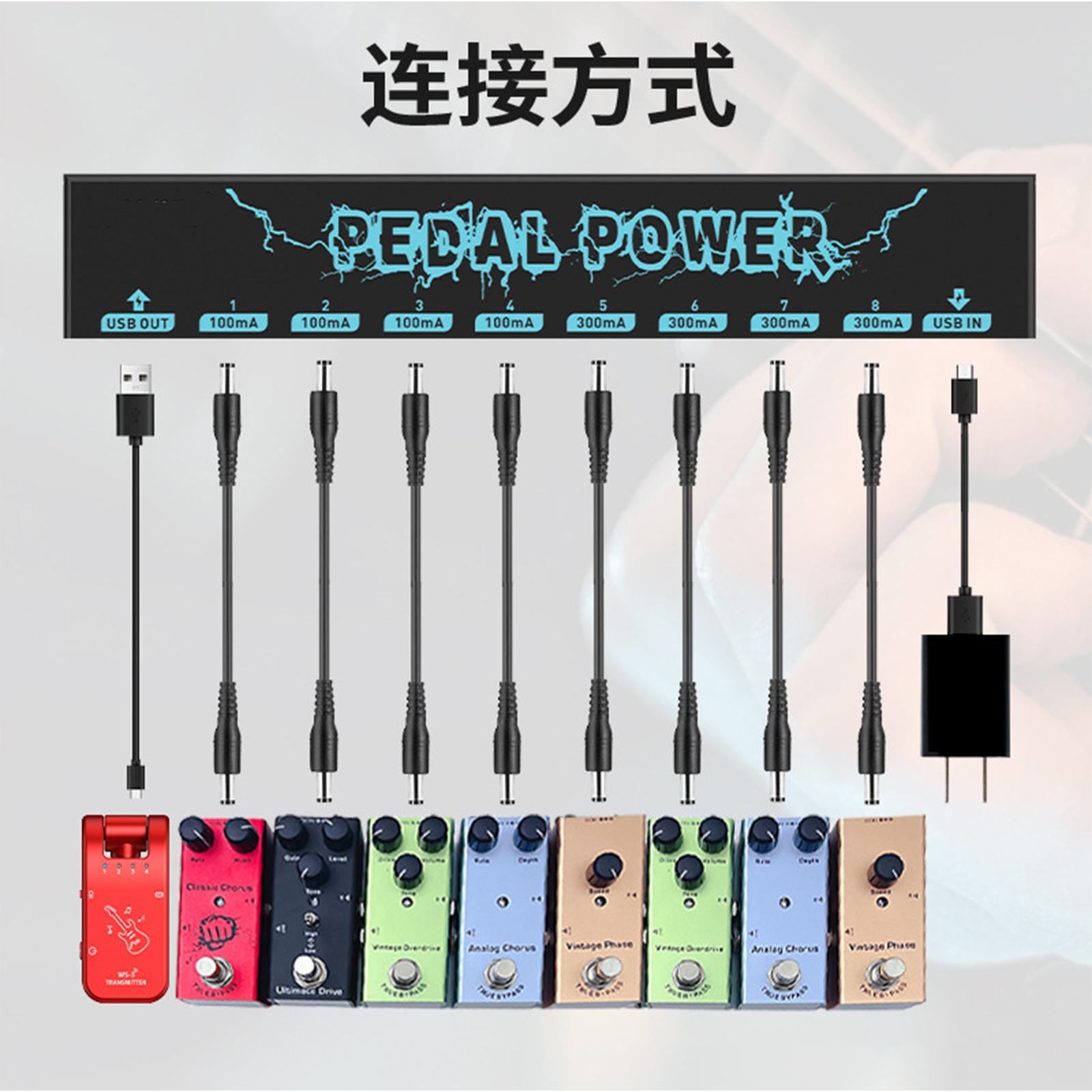 Guitar Pedals Power Supply Durable with USB Port Guitar Effector Power Supply