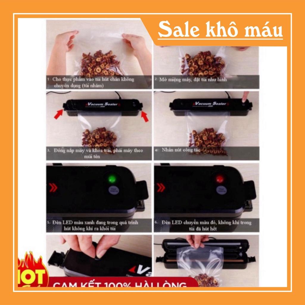 Máy Hút Chân Không Thực Phẩm Kèm Hàn Miệng Túi Vacuum Sealer ( tặng 10 túi hút )   - MTR Mart