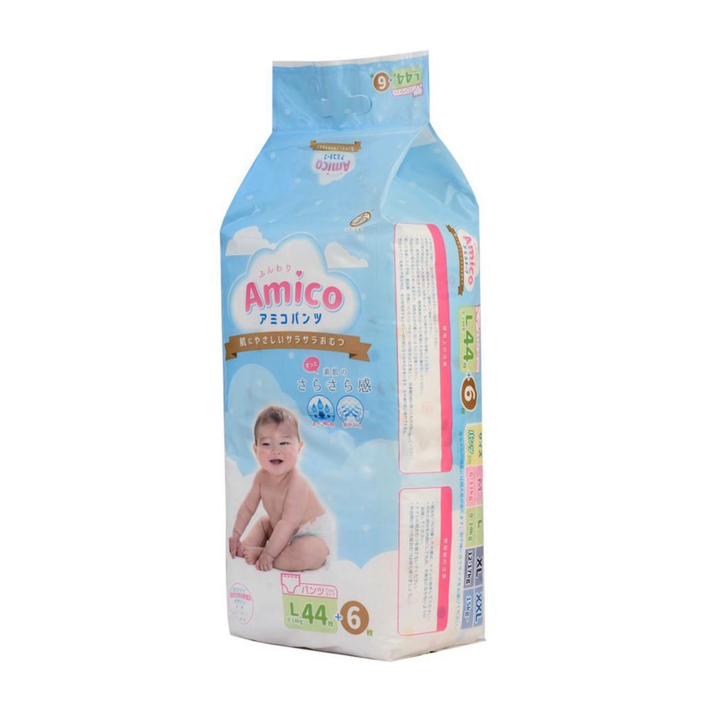 Bỉm - Tã quần Amico size L 44 + 6 miếng (Cho bé 9 - 14kg)