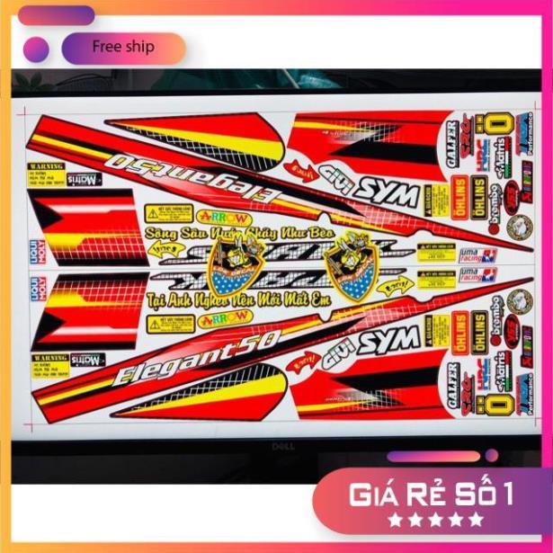 Tem rời elegant spark đỏ đen bảo hành màu sắc vĩnh viễn