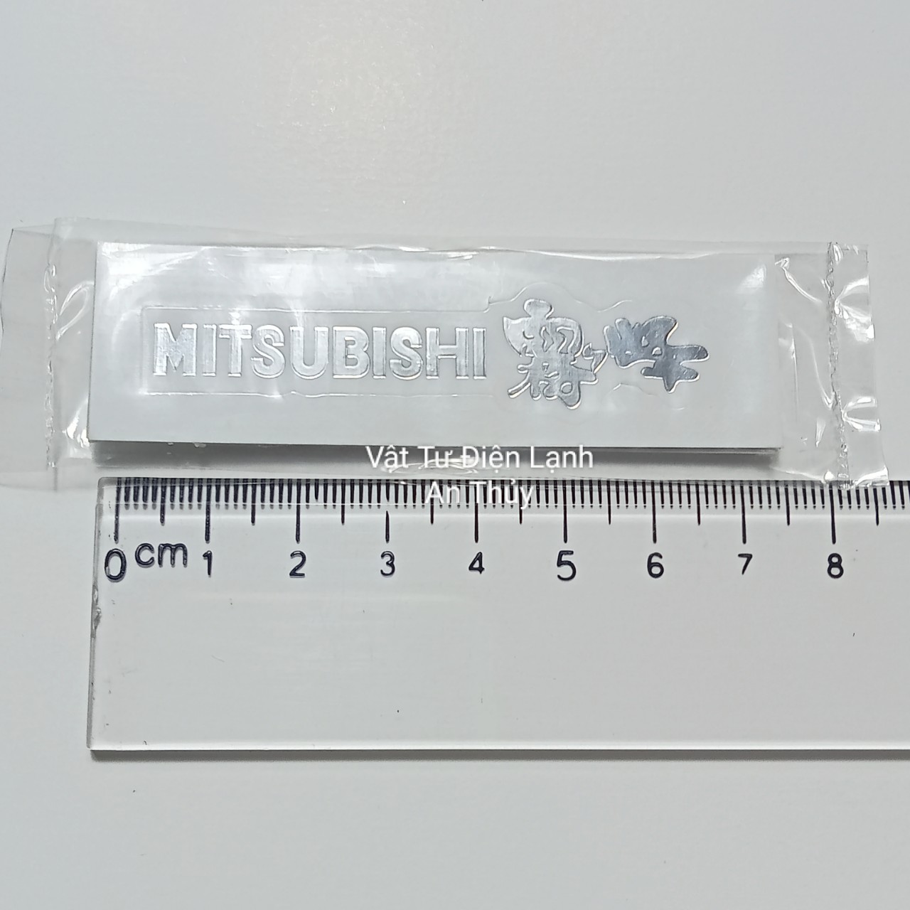 Combo 10 tem MITSUBISHI dán đầu lạnh chữ bạc - Tem dán mặt lạnh điều hòa, Tem dán mặt lạnh máy lạnh, Tem decan điều hòa