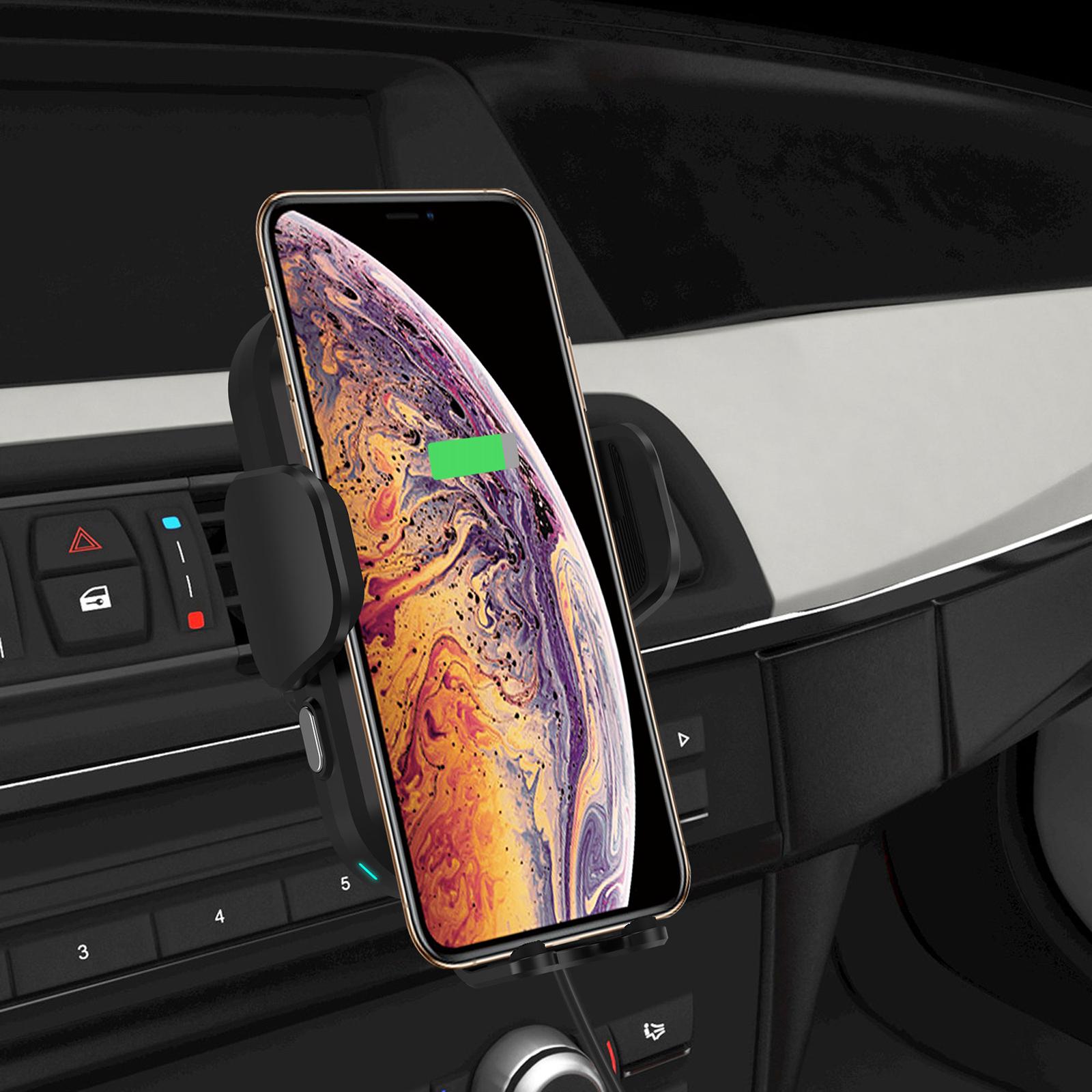 15W Car Wireless Fast Charging Holder Stand Auto-Clamp for /Samsung