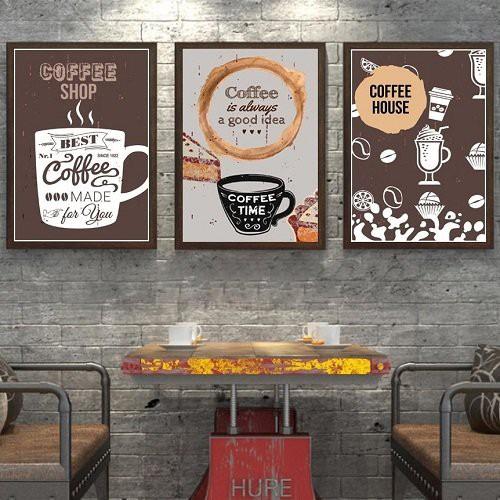 Tranh Treo Tường Coffee - Tranh Canvas treo tường giá rẻ - Tặng kèm đinh 3 chân chuyên dụng không cần khoan tường