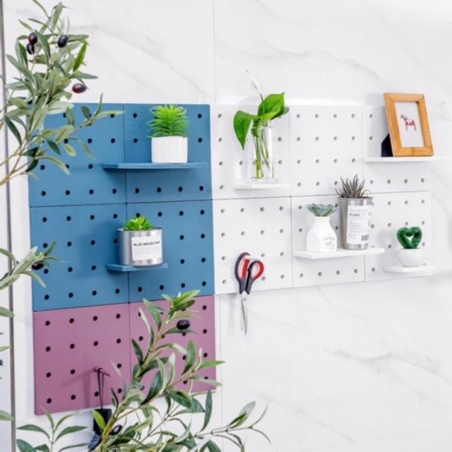 Bảng Pegboard Mini Bảng Treo Lỗ Trang Trí Nhựa Cao cấp tấm nhựa có lỗ để trang trí kệ để trang trí Giá dán tường để đồ