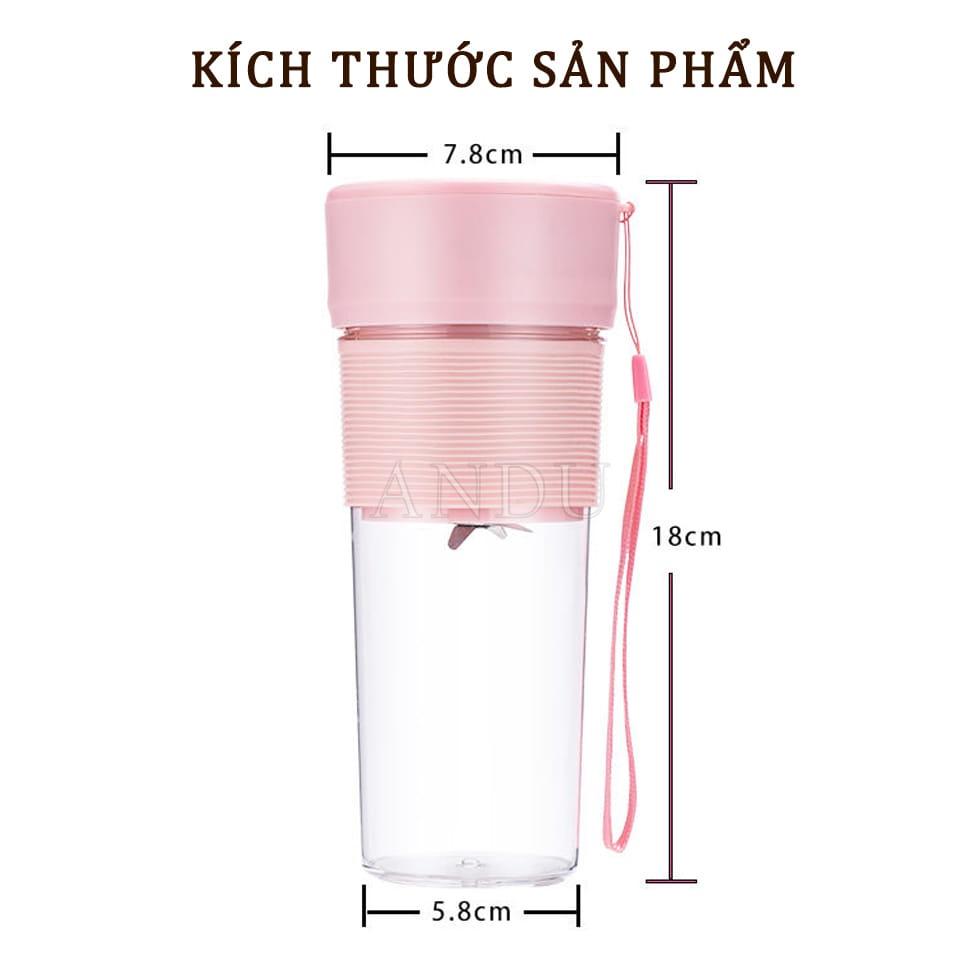 Máy Xay Sinh Tố Cầm Tay 300ml Mini Sạc Pin, Máy Say Sinh Tố Đa Năng