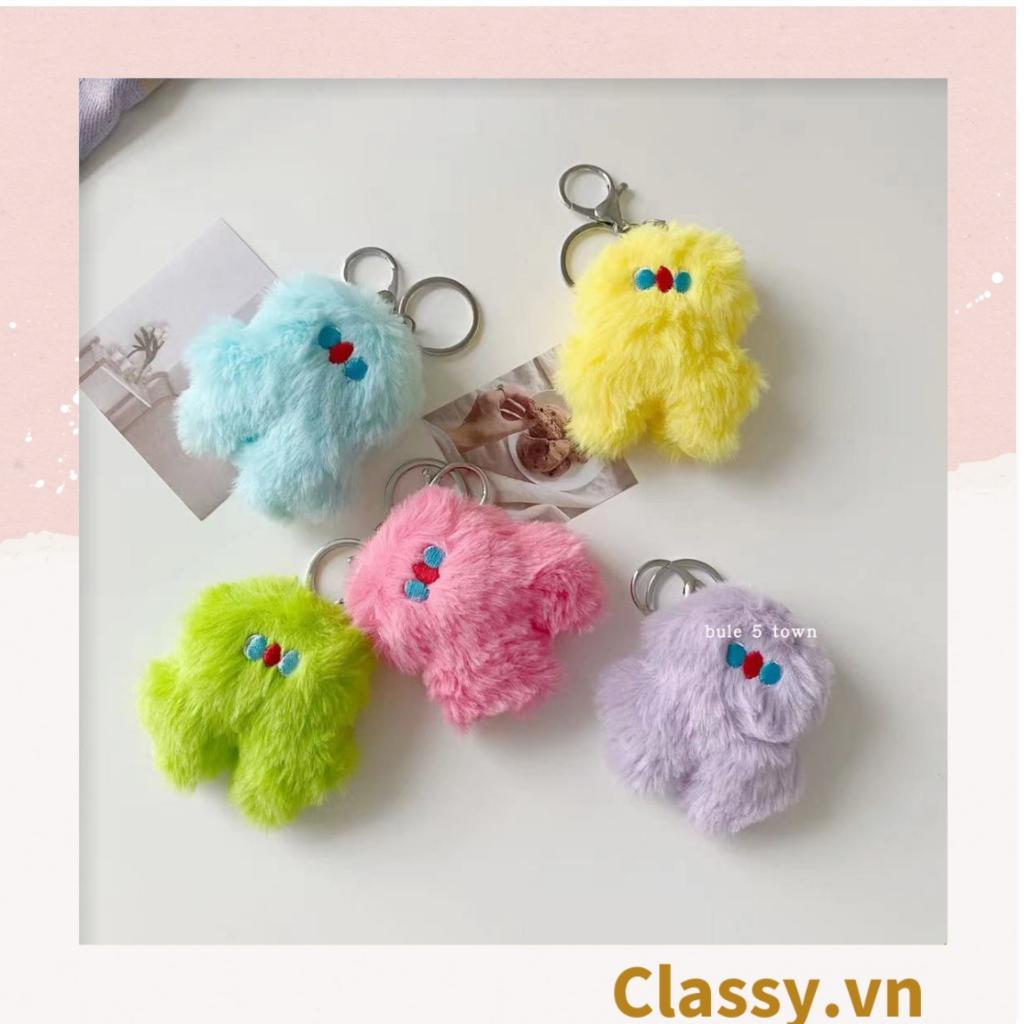 Móc khóa Classy, móc đeo điện thoại búp bê lông siêu mịn, gắn túi xách, chìa khóa, điện thoại PK1502