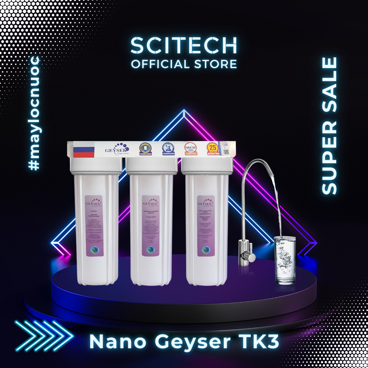Máy lọc nước Nano Geyser TK by Scitech - Hàng chính hãng