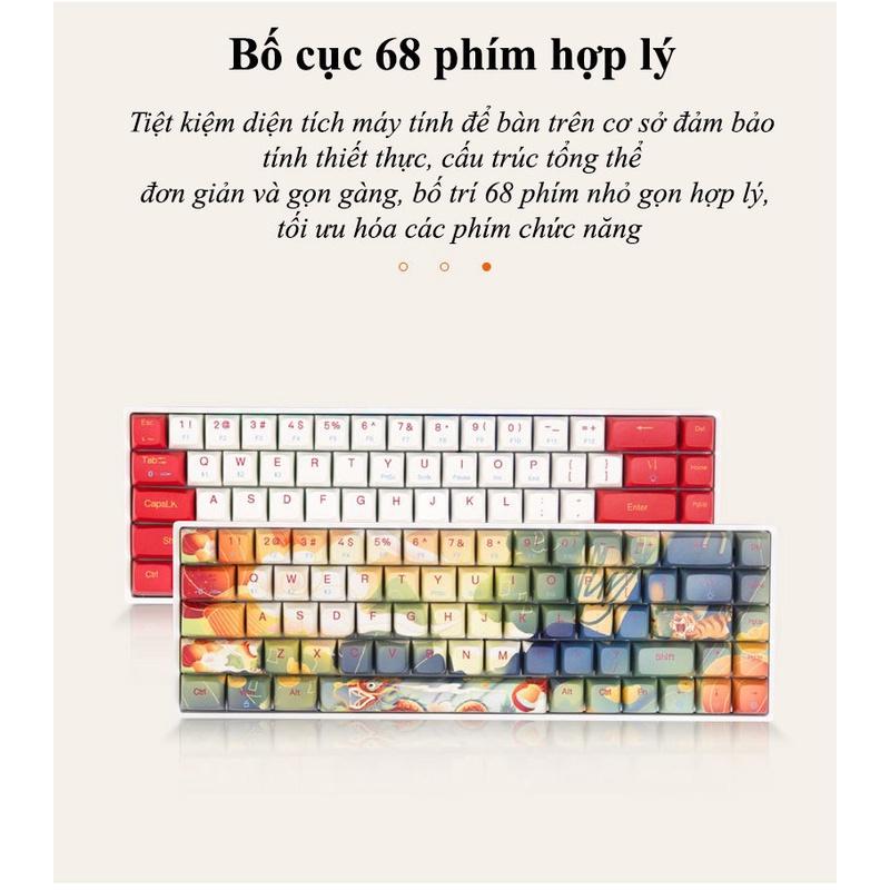 Bàn phím cơ không dây Dual Mode Newmen GM680 (Ngoạ Hổ Tàng Long)-Hàng chính hãng