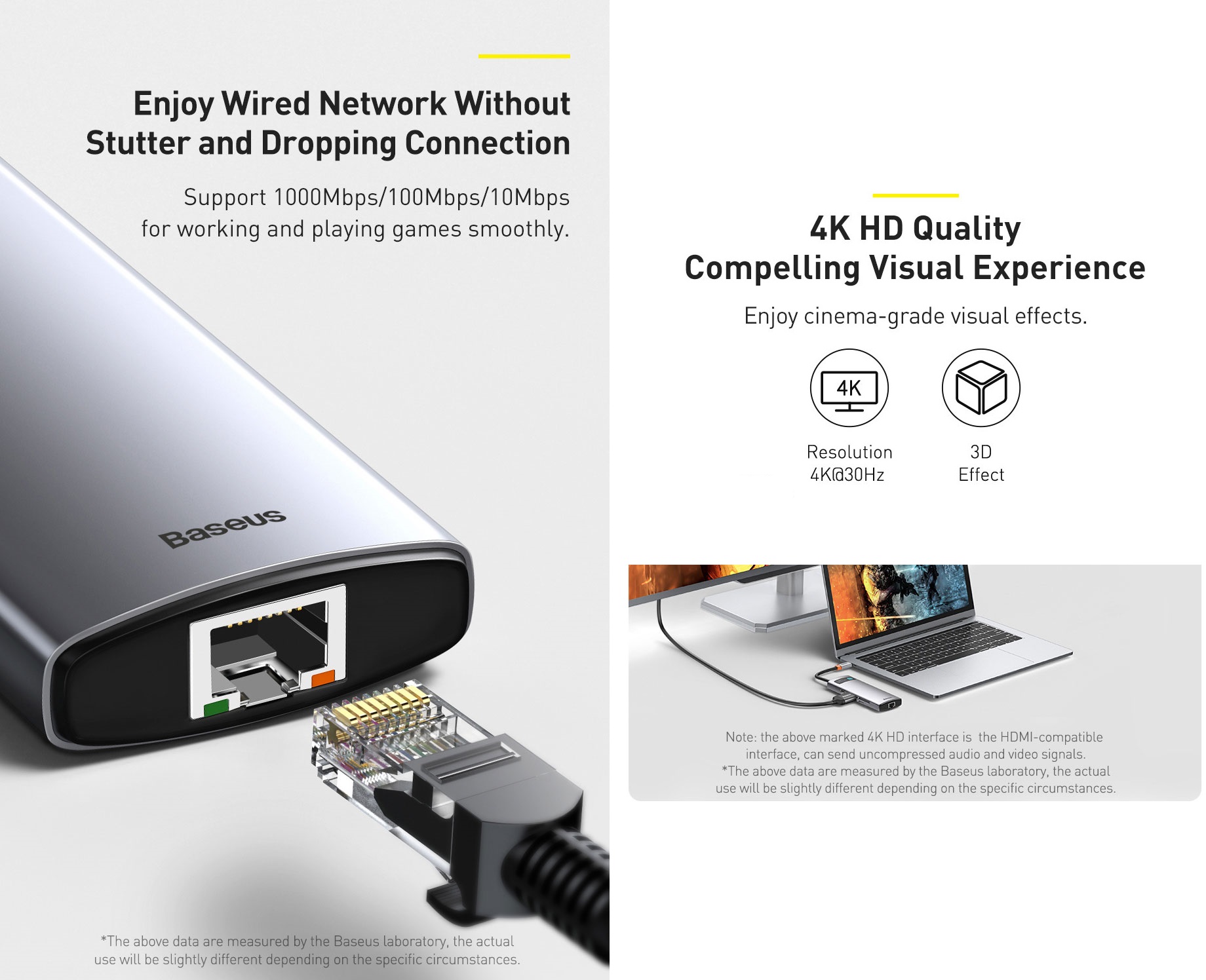 [ Hub C macbook 8in1 ] Thiết bị chia cổng type C đa năng 8 trong 1 tốc độc 10Gbps 4K@60Hz Baseus BS-OH102 _ Hàng chính hãng