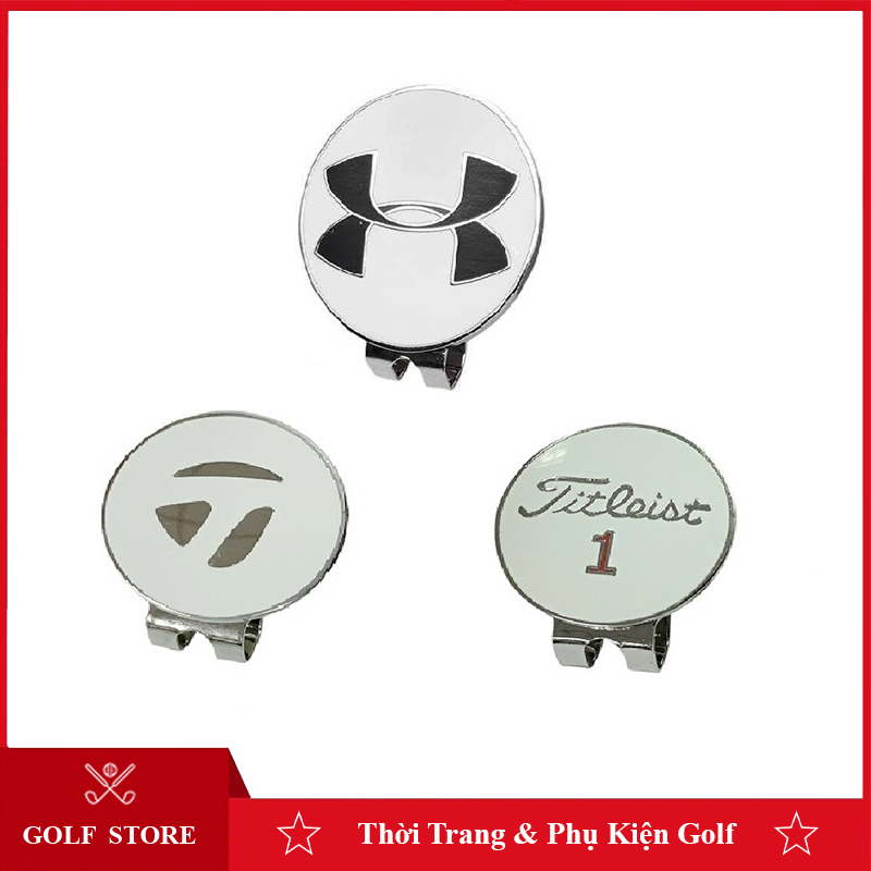 Mác bóng golf ball clip Marker mũ đánh dấu vị trí kẹp nam châm từ tính loại đẹp MB012