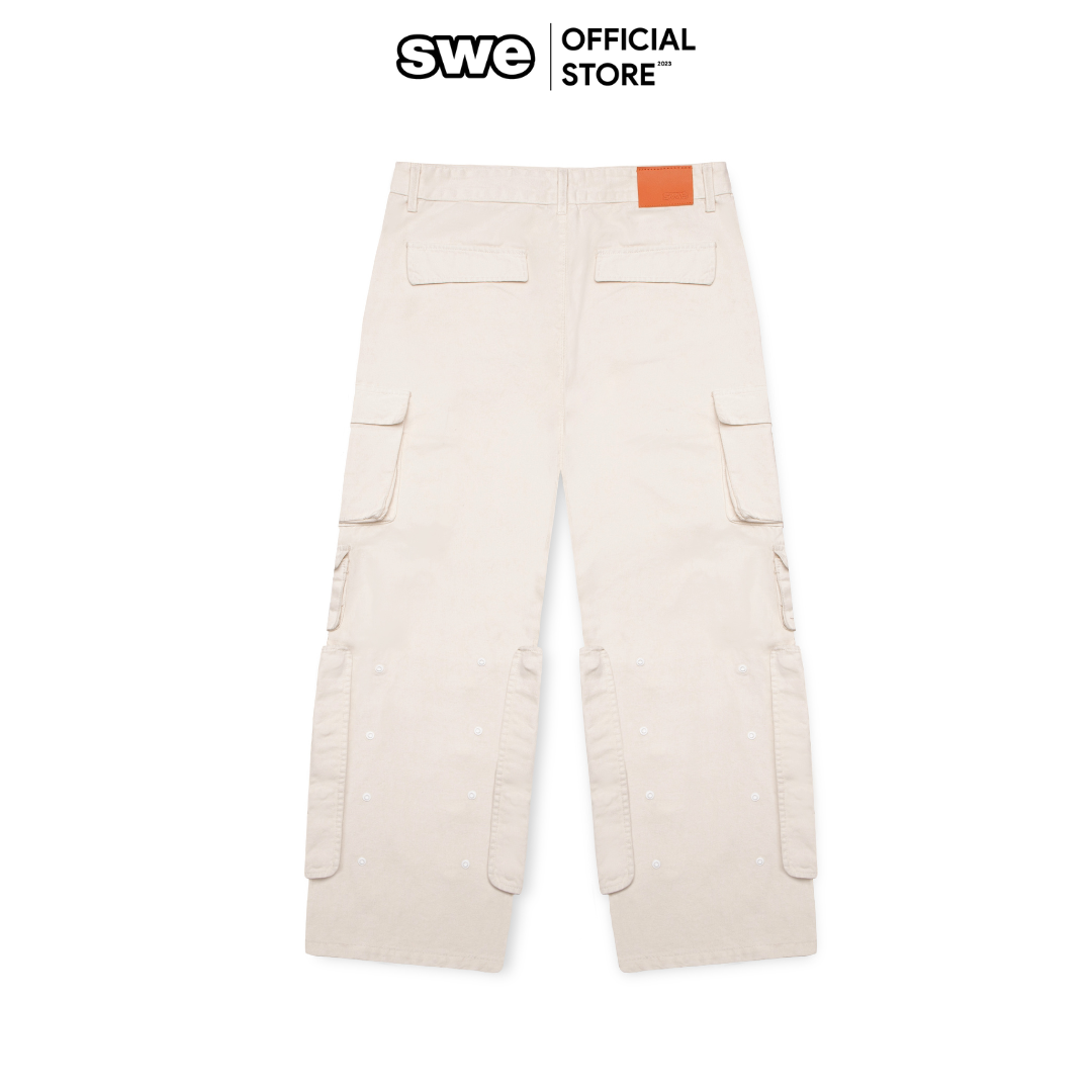 Quần jeans dài unisex Local Brand BUTTON CARGO PANT dáng suông, ống rộng - Thương hiệu SWE VN