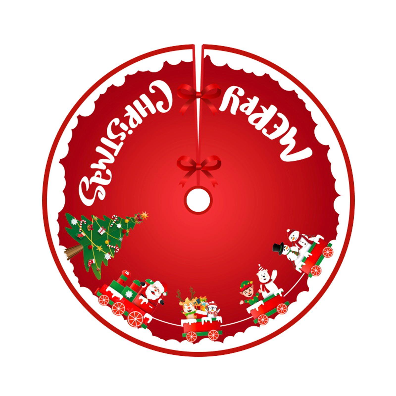 Christmas Tree Skirt Base Cover Xmas Tree Skirt 90cm Easy to Use Round Christmas Tree Apron for New Year Party Outdoor Indoor