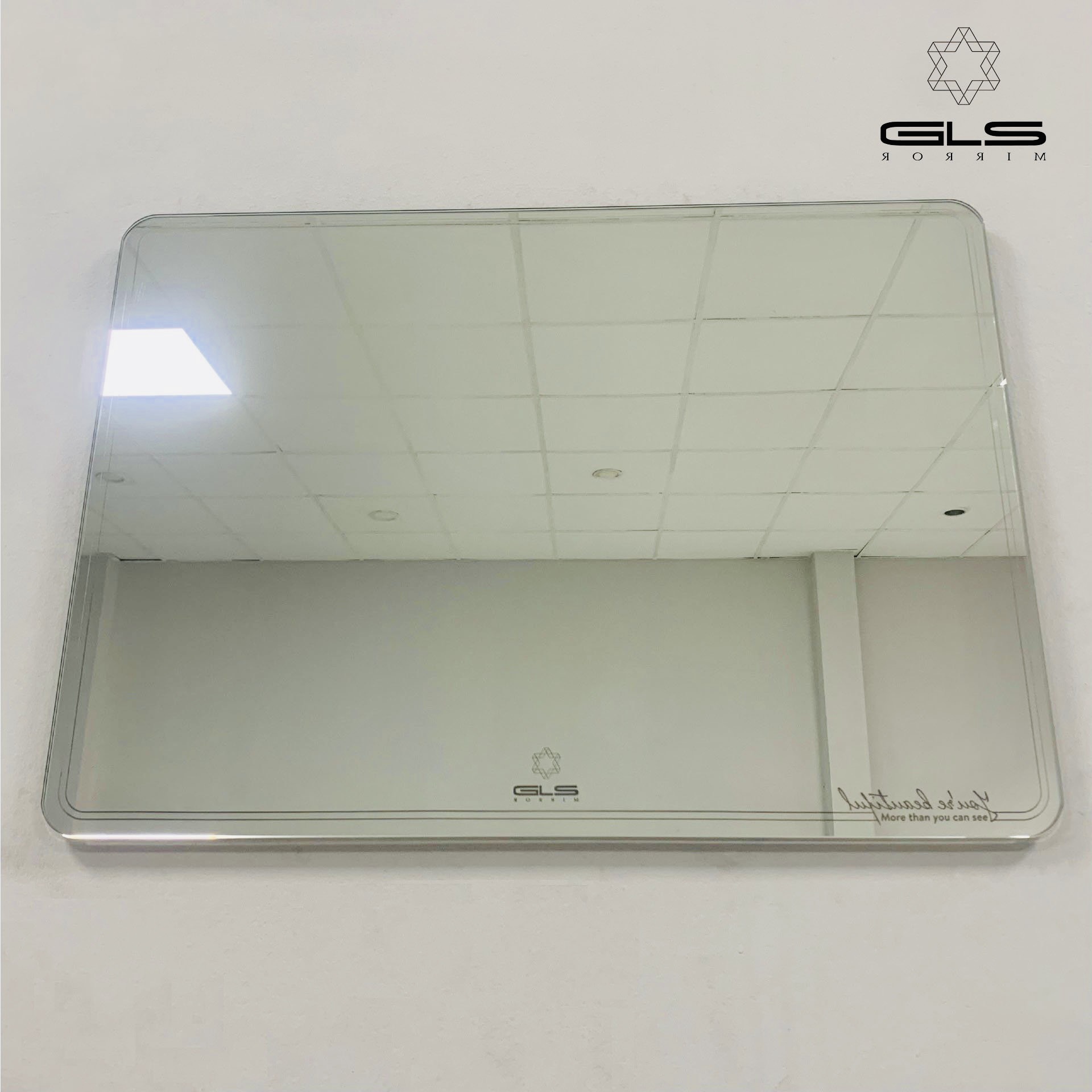 Gương soi GLS cao cấp hình chữ nhật cạnh ngang viền hoa văn 70x50cm sưu tập Thu 2022