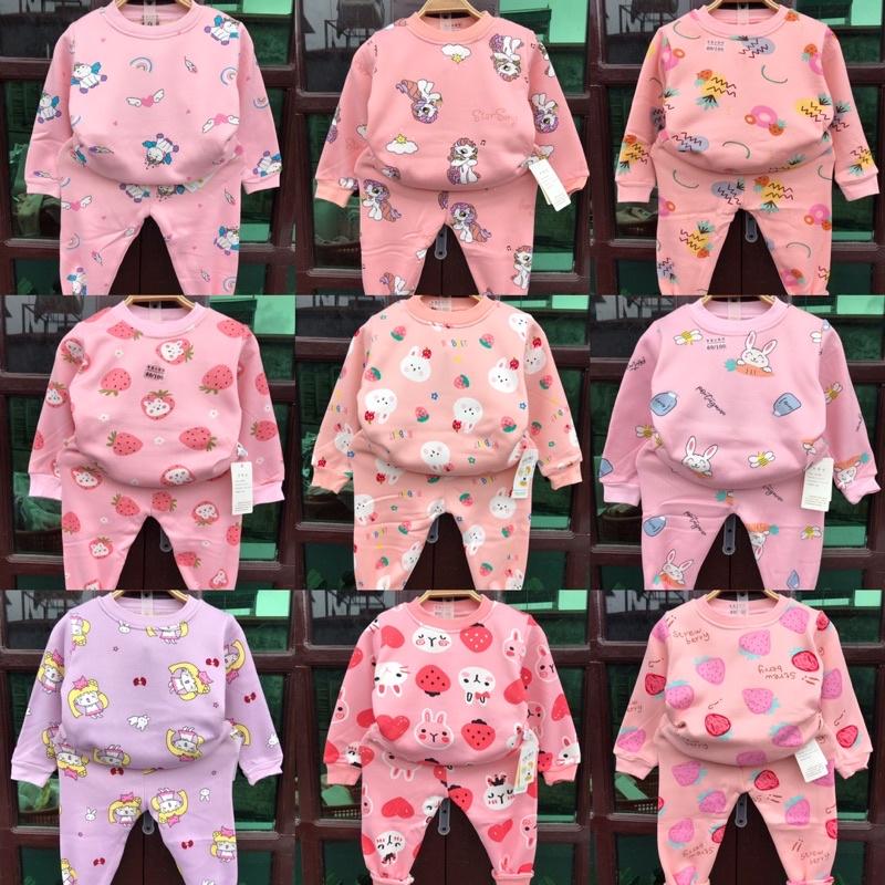 Bộ nỉ lót lông vàng hàng quảng châu cho bé trai bé gái từ 7-15kg