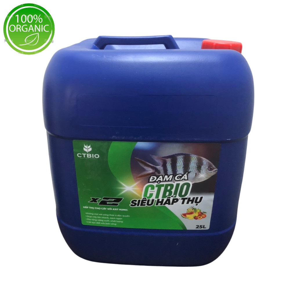 Đạm Cá Hữu Cơ CTBIO (25 lít ) X2 lần hấp thụ cho cây với Axit Humic