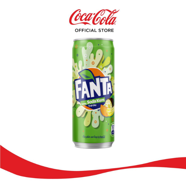 Thùng 24 Lon Nước Ngọt Giải Khát Có Gas Fanta vị Soda Kem 320ml/Lon Sale 4.4 Coca-Cola Official Store