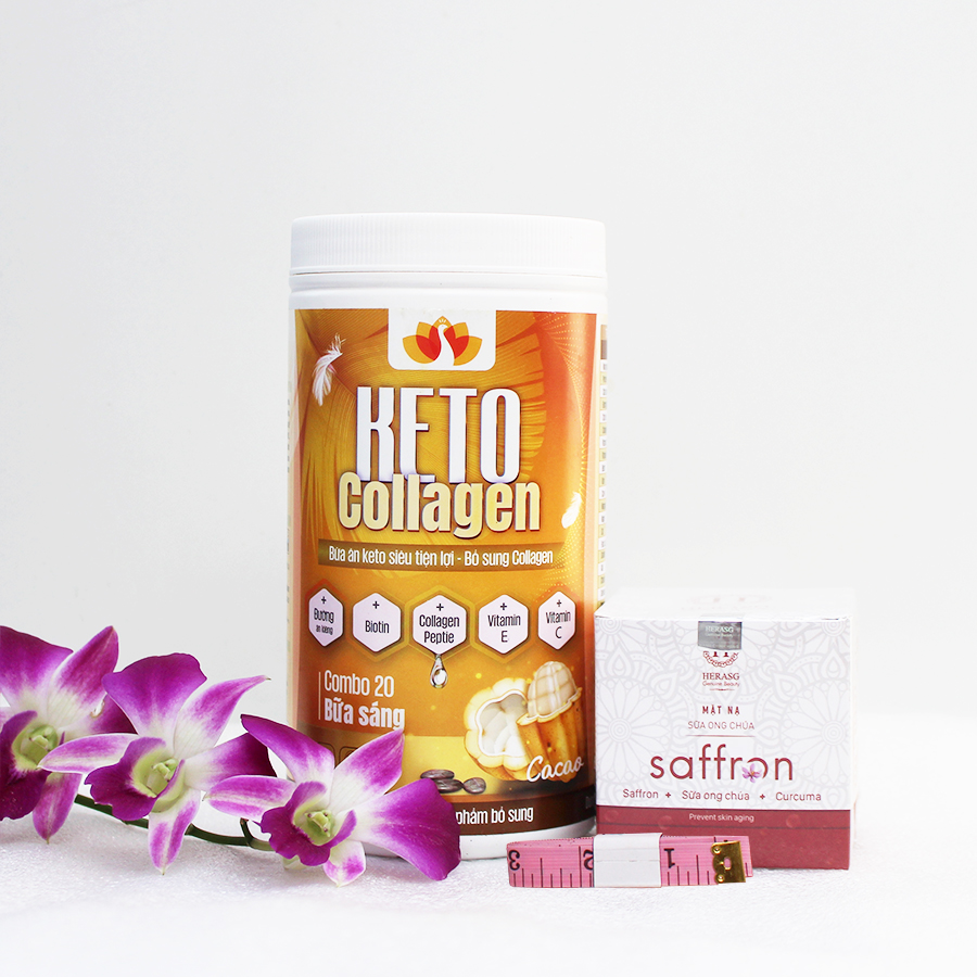 Keto Collagen 500g - Bữa ăn Keto hỗ trợ GIẢM CÂN SIÊU TIỆN LỢI cho người thực hành Keto và người muốn giảm cân - Giảm 3-7Kg/ 1 tháng