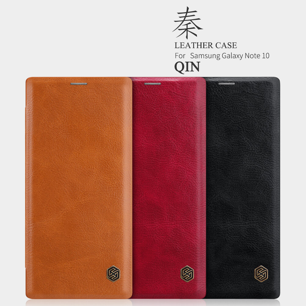 Bao da dành cho SamSung Galaxy Note 10 chính hãng Nillkin QIN có ngăn cài thẻ, da cao cấp - Hàng chính hãng