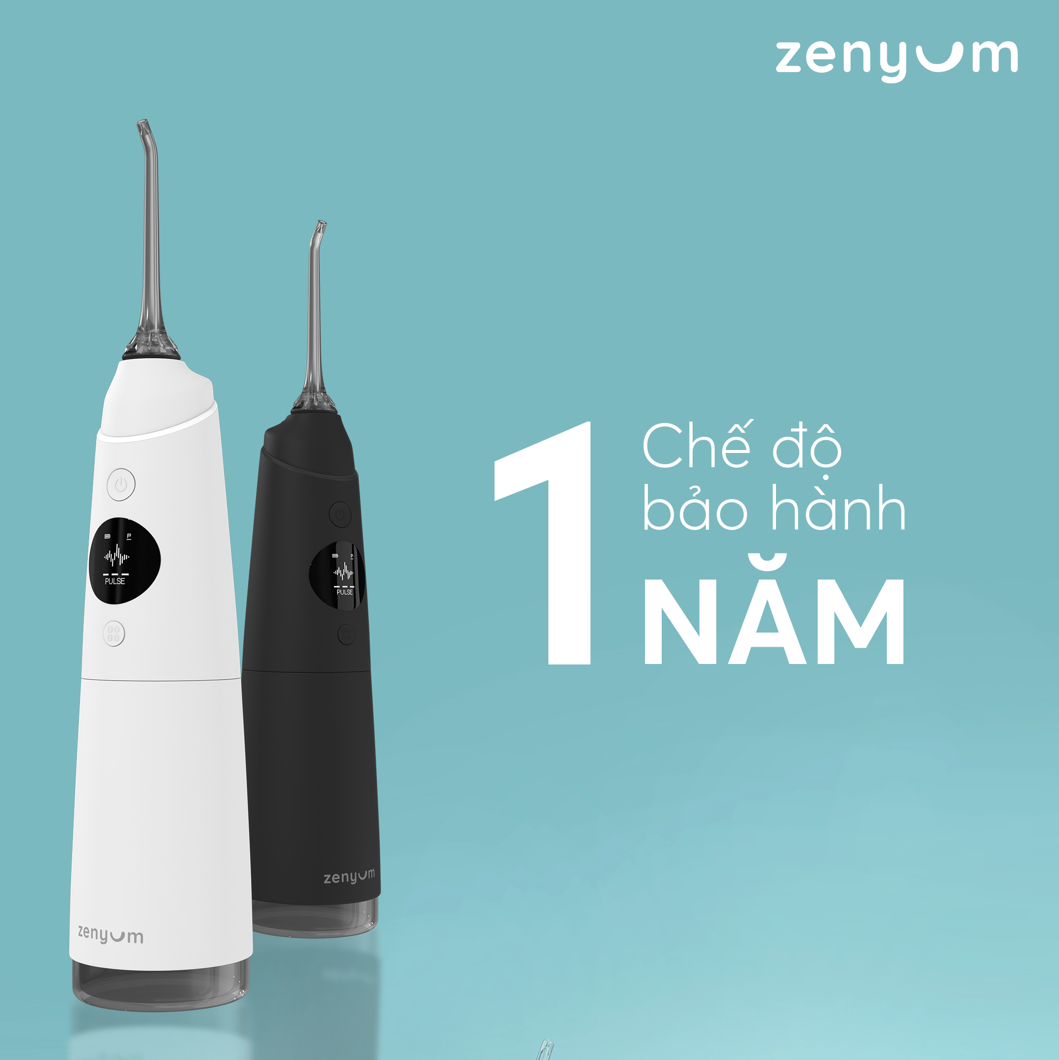 Combo 1 Máy Tăm Nước Zenyum Pro và 1 Bàn Chải Điện ZenyumSonic - Màu sắc Đen/Trắng