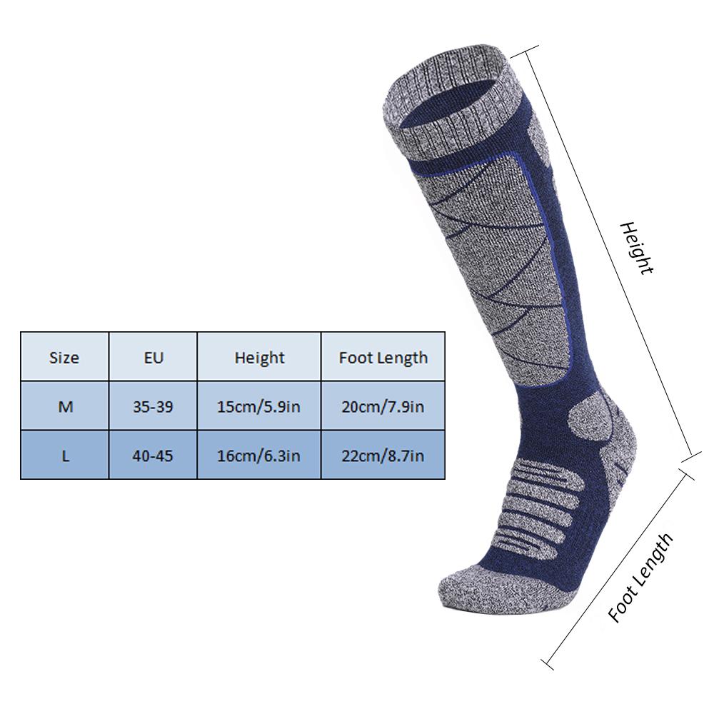 Vớ thể thao cao tới đầu gói chắc chắn, thoáng khí, mau khô dành cho các môn thể thao mùa đông, trượt