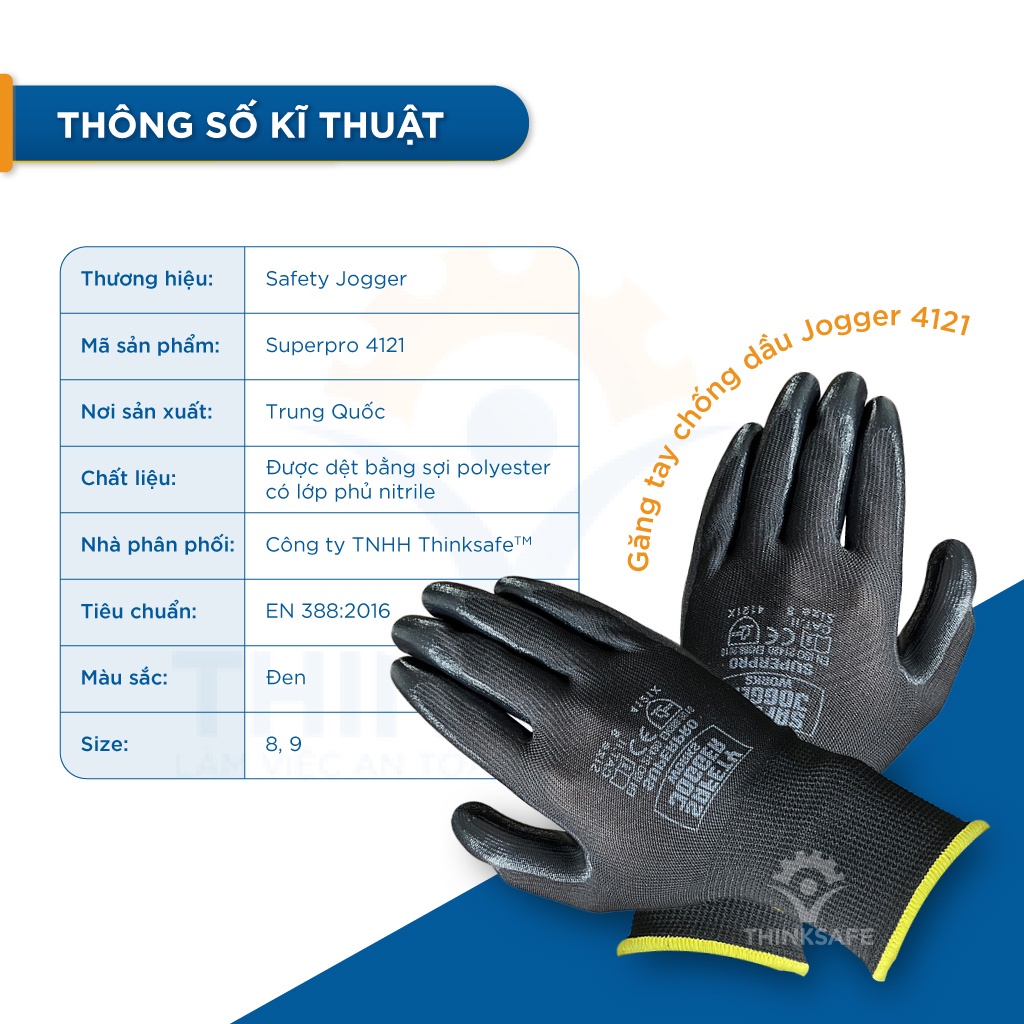 Găng tay chống dầu Safety Jogger Superpro găng tay đa năng, ôm tay thoáng khí, chống trơn trượt