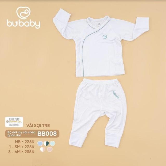 Bộ Dài Tay Cài Chéo BU Baby Trơn BB008