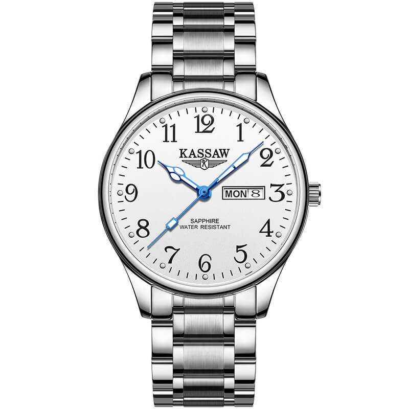 Đồng hồ nam hãng KASSAW K612-3 Kính sapphire ,chống xước,Chống nước 50m ,Bảo hành 24 tháng,dây kim loại ,máy (Quartz),Thiết kế đơn giản và sang trọng