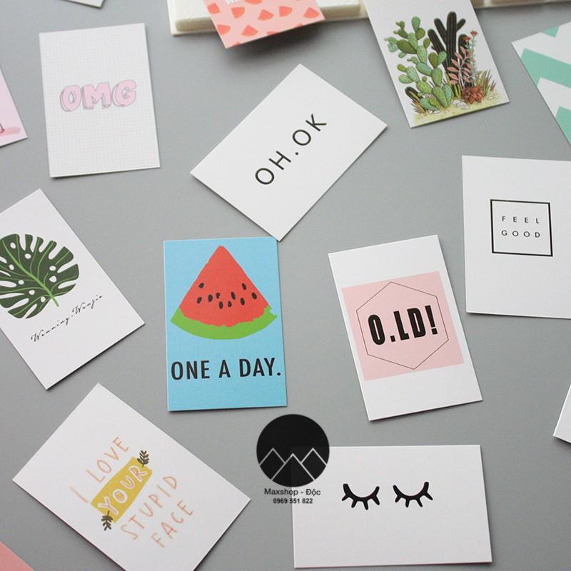 Thiệp decor trang trí treo tường lomo card 2 mặt, decor phụ kiện trang trí chụp ảnh, thiệp chúc mừng, thiệp quà tặng