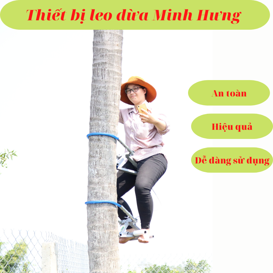 Thiết bị leo dừa kiểu ngồi siêu khoẻ