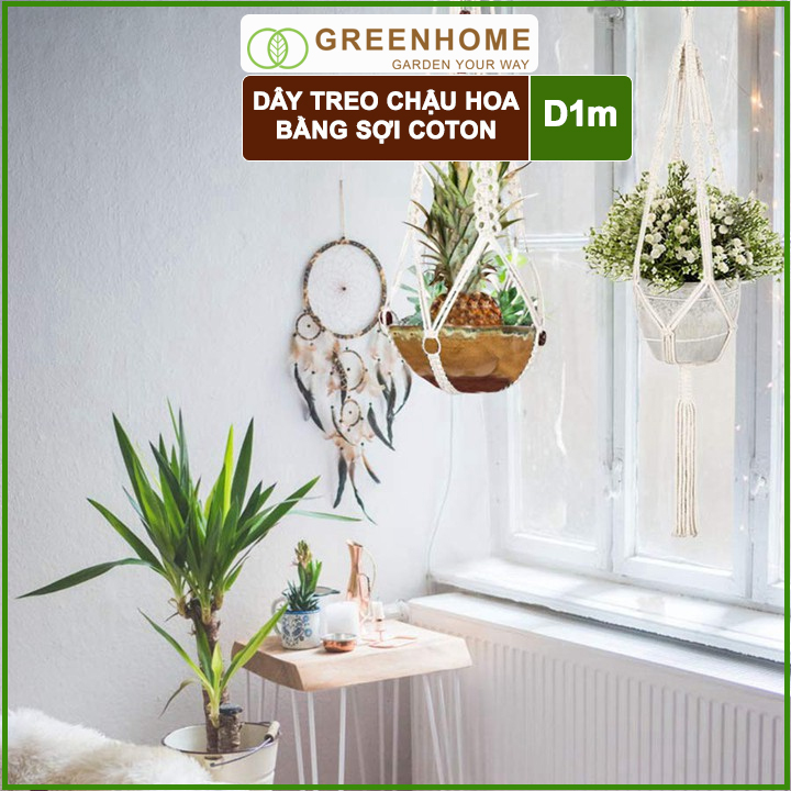 Dây treo chậu cây cảnh lọ hoa dây trang trí phối màu - chất liệu Cotton tự nhiên thân thiện với môi trường