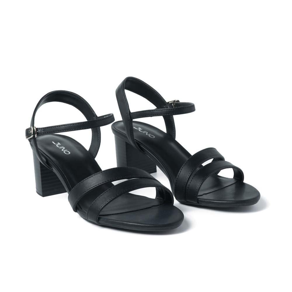 Juno - Giày sandal gót vuông quai mặt bất đối xứng SD05044