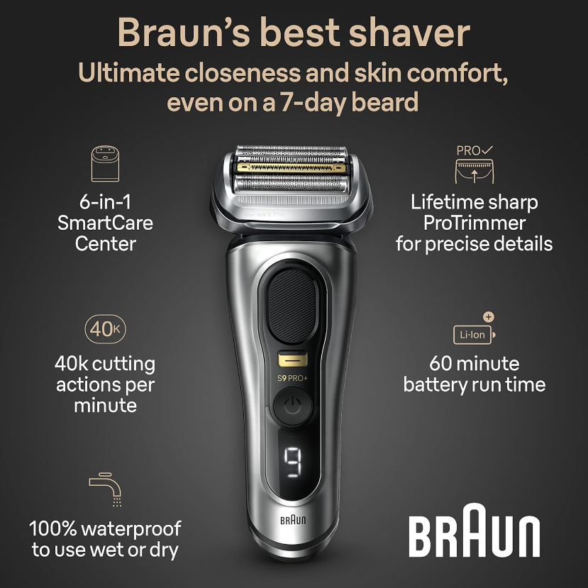 Máy cạo râu cao cấp Braun Series 9 Pro+ 9567cc với Smart Care 6 in 1 - Made In Germany