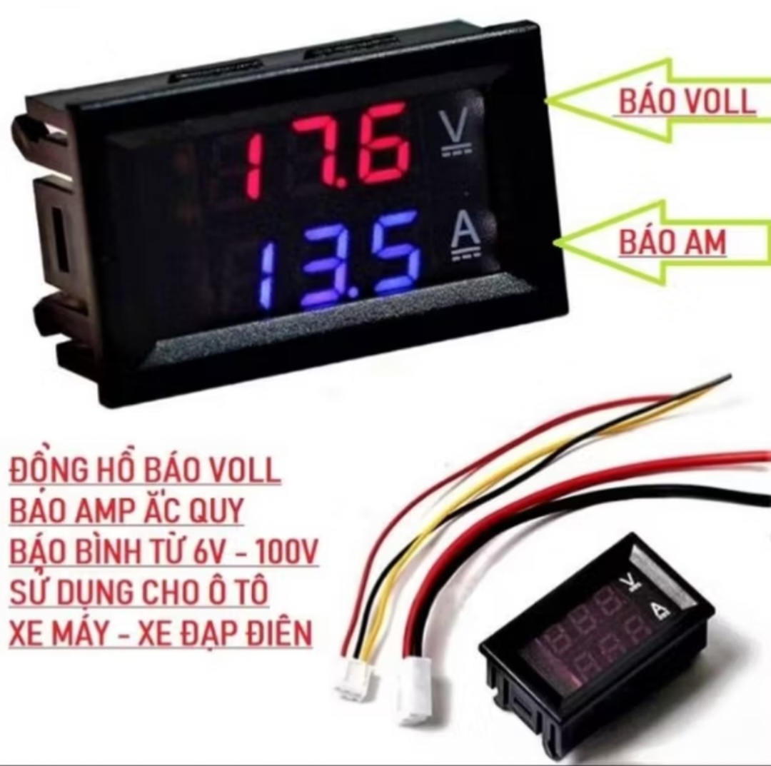 BỘ ĐỒNG HỒ BÁO VON ẮC QUY TỪ 0V ĐẾN 100V HÀNG CHUẨN