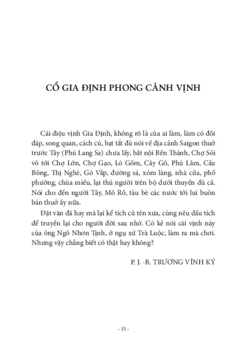 Gia Định Phong Cảnh Vịnh _TRE