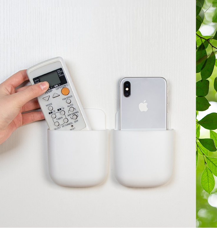 Hộp treo sạc điện thoại, kệ treo remote, đồ dùng dán tường đa năng tiện lợi giúp không gian gọn gàng, ngăn nắp