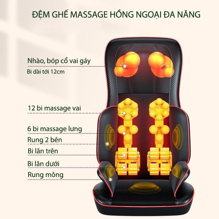 Đệm massage toàn thân thế hệ mới, có hồng ngoại, rung